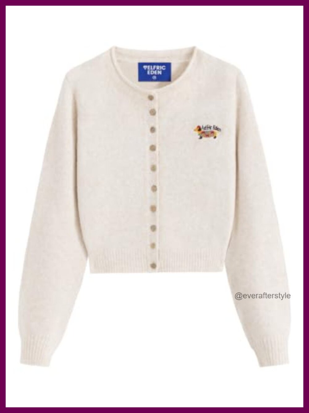 Dachshund Embroidered Button Up Knit Cardigan Sweater